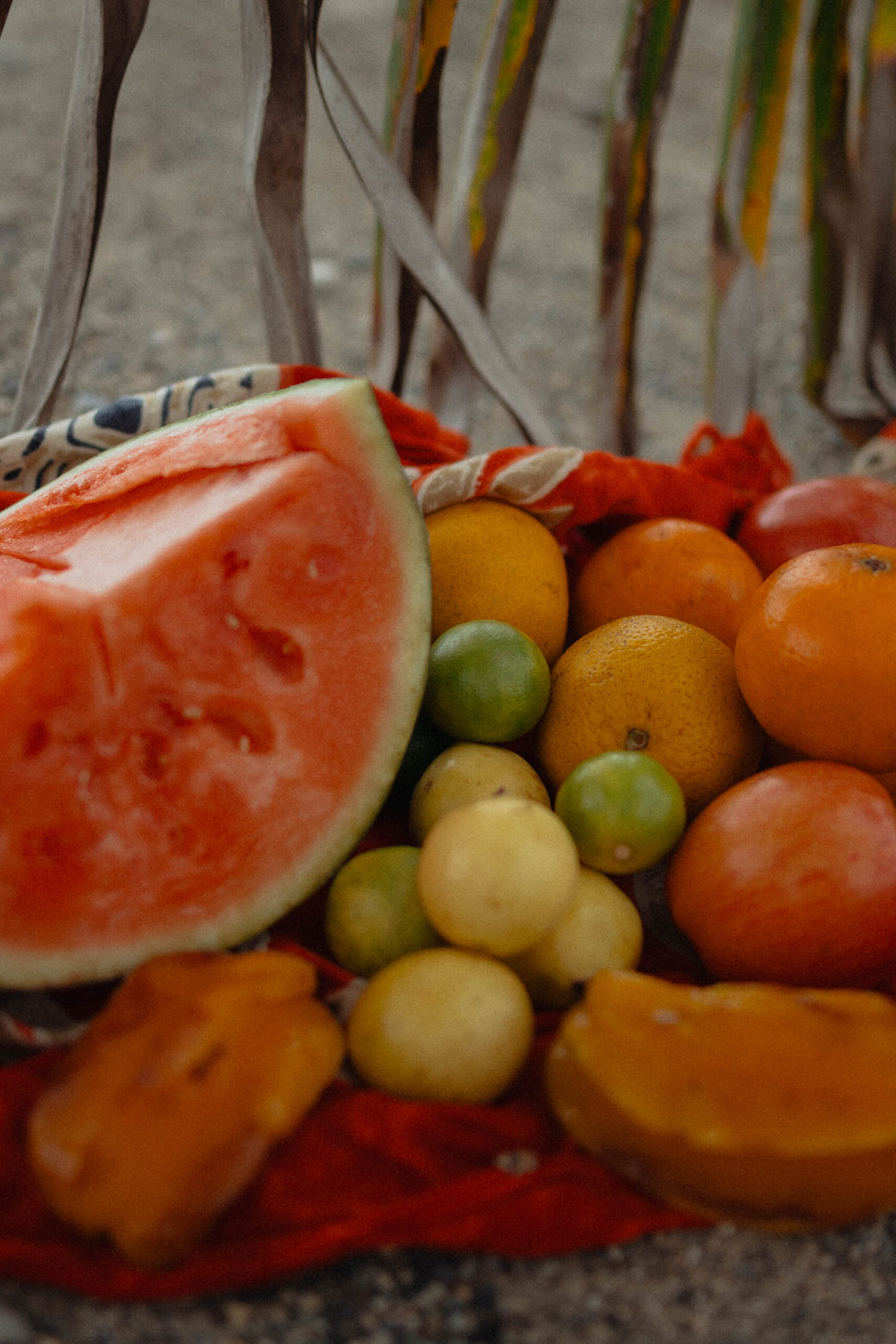Fruits on the beach