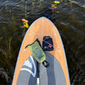 TAIGA SUP with a military green phone dry bag & a Nautical Security Kit
