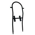 A black metal fishing rod holder
