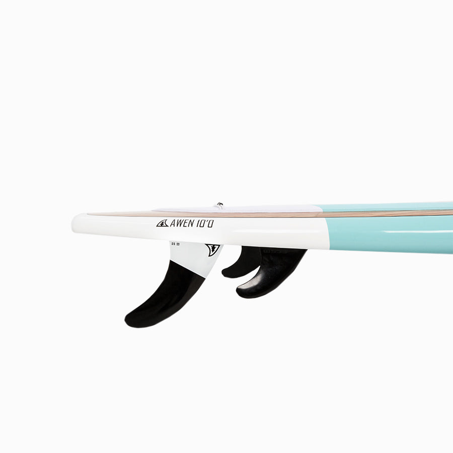 Side fins of the Awen 10'0 Turquoise color